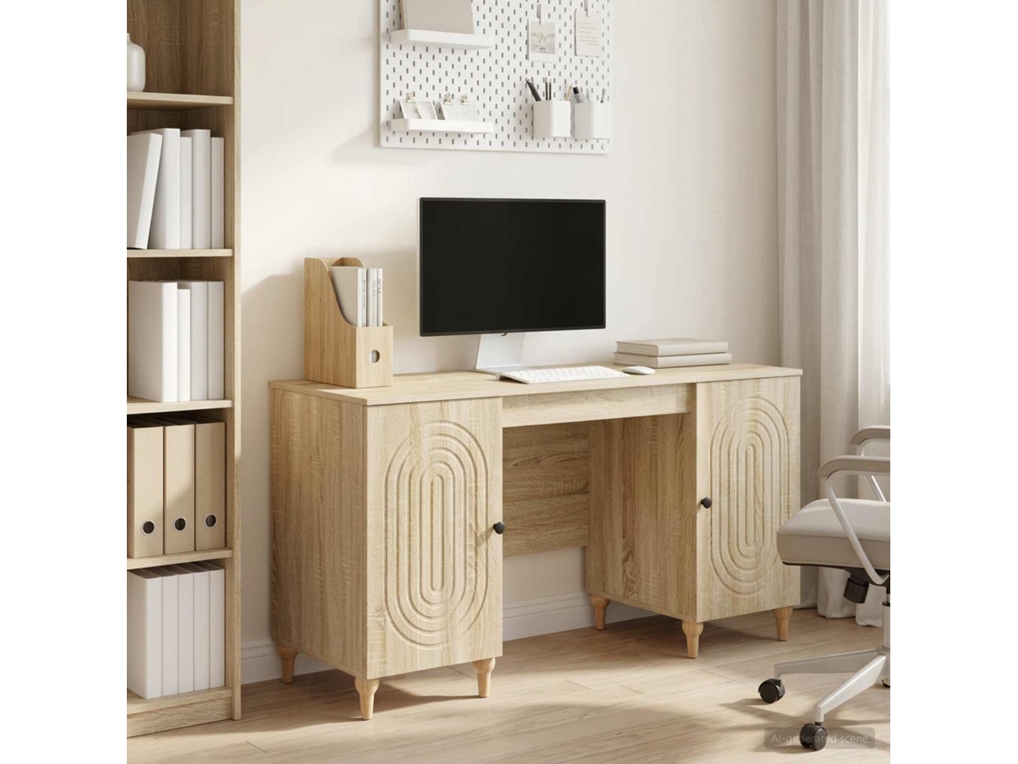 Vidaxl Mesa Sonoma 142,5 X 50 X 75 Cm Derivados De Madeira