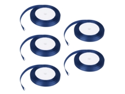 2026 5pcs Fita de Satin 22m 10mm Decoração Casamento Presente Diy Acessórios Azul Escuro