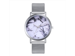 Reloj De Cuarzo Unisex Con Correa De Malla Simple Y Elegante K037-w (plata)