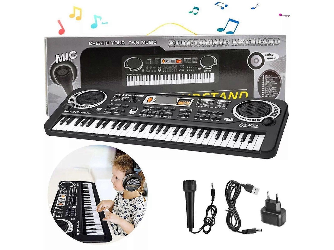 Teclado De Piano Digital Keyboard Instruments Teclado Infantil Com 61 Teclas E Microfone Ly Ebike