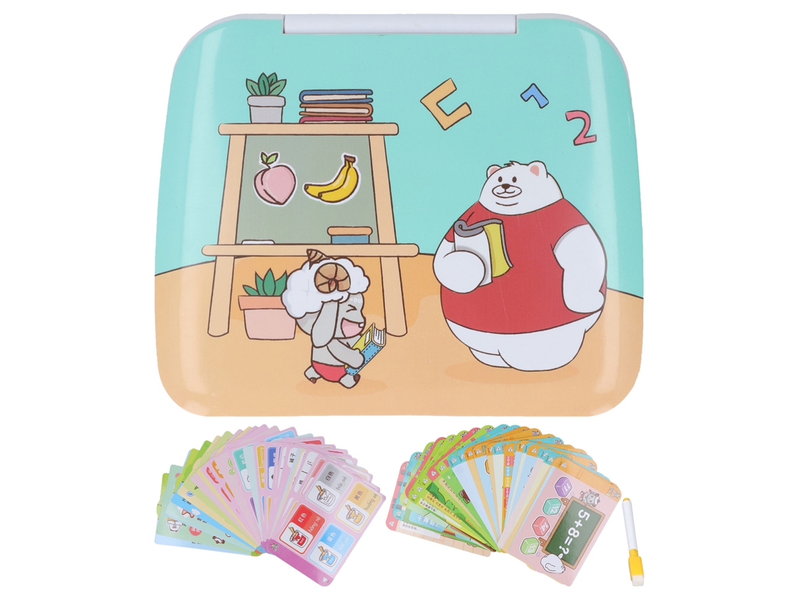 Ats máquina de Lectura para Niños Con 50 Tarjetas, Juguete Educatsivo Con Sonido para Aprender Colores Y Números Con Lápiz