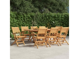 Vidaxl Cadeiras De Jardim Dobráveis 8 Pcs 55x62x90 Cm Teca Maciça