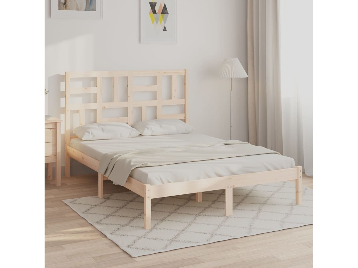 Estrutura De Cama Sem Colchão 140x200 Cm Madeira Maciça