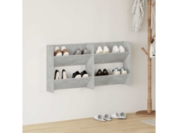 Vidaxl Sapateiras De Parede 2 Pcs 60x18x60 Cm Contrapl. Cinza Cimento