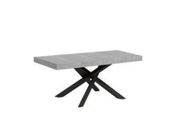 Mesa de Jantar Extensível 90X130/234 Cm Volantis Premium Cimento Quadro Antracite ITAMOBY