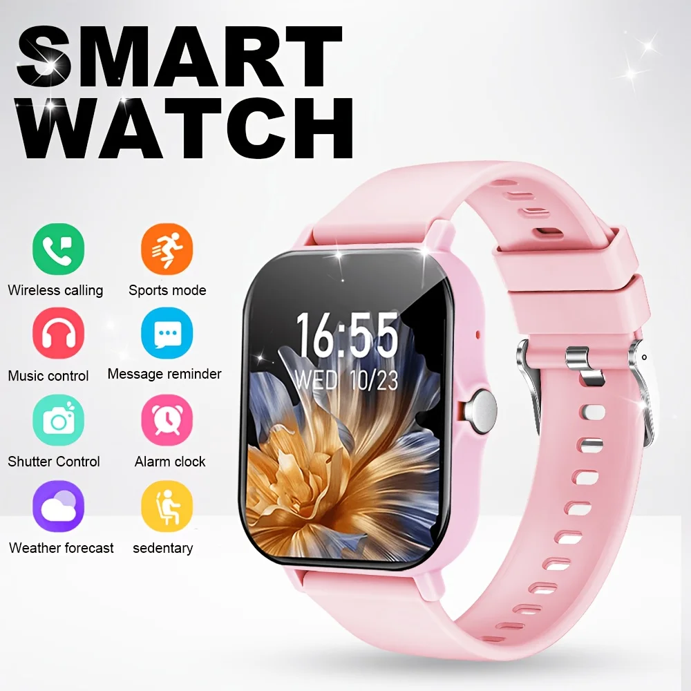 (rosa) Nova Versão Atualizada Do Smartwatch Com Tela Sensível Ao Toque De 1,83 Polegadas.