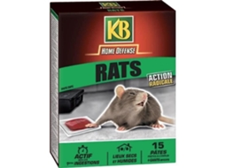 Raticida Kb Home Defense Pasta De Rato 15x10g Ação Radical Locais Secos E Úmidos Luvas Grátis