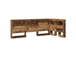 Conjunto 1 Cabeceira De Armazenamento Vidaxl Castanho Madeira De Pinho Maciça (90 Cm)