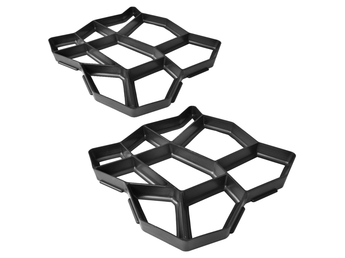 Conjunto De 2 Moldes De Pavimento Para Jardim 42 X 42 X 4 Cm