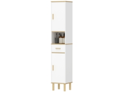Meuble Columne ORBITRA COMMERCE para sala de banho, com 2 portas, compartimento aberto, estreito, branco