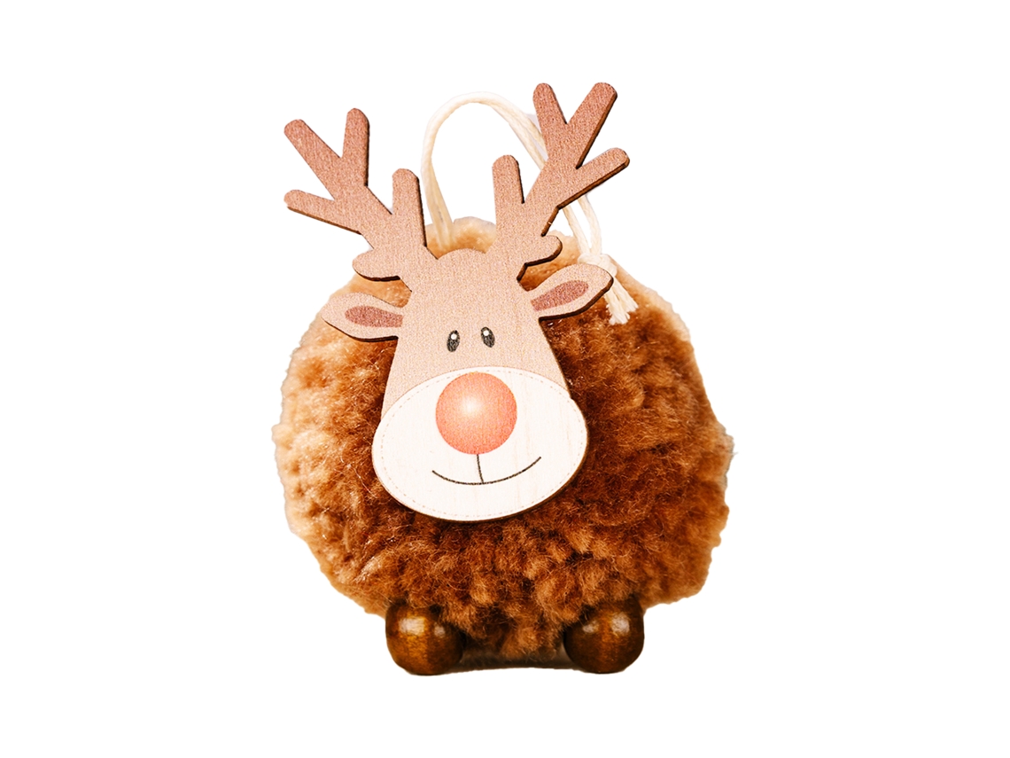 produto Tomtop Enfeite De Árvore De Natal (lã Marrom, Forma De Alce) Eoocoo