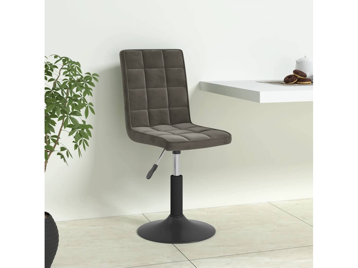 Vidaxl Cadeiras De Jantar Giratórias 4 Pcs Veludo Cinzento-escuro