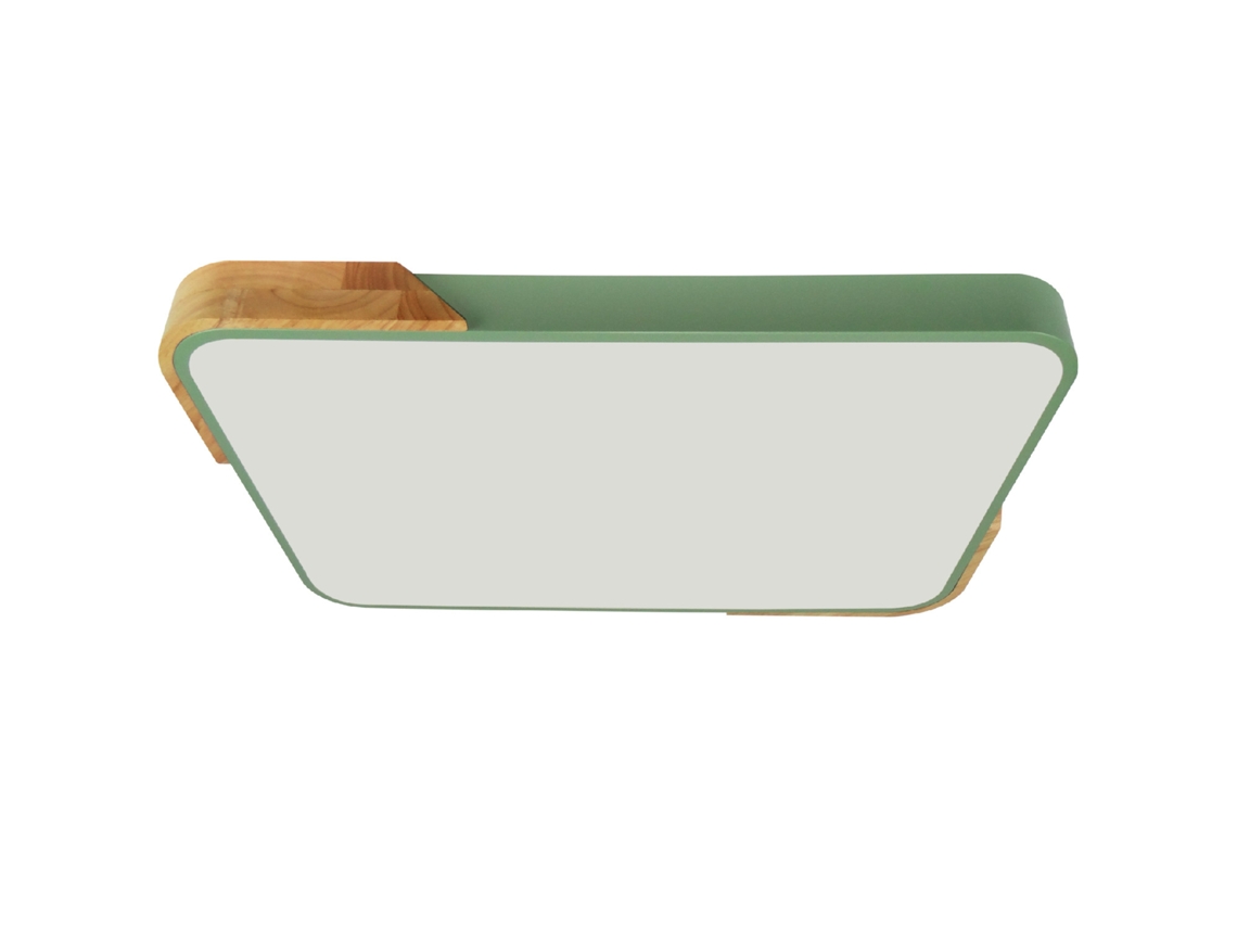 Plafón Led De 30 W, Retangular, Em Madeira E Alumínio, 625 X 425 Mm, Cct Selecionável, Semi-dari Branco