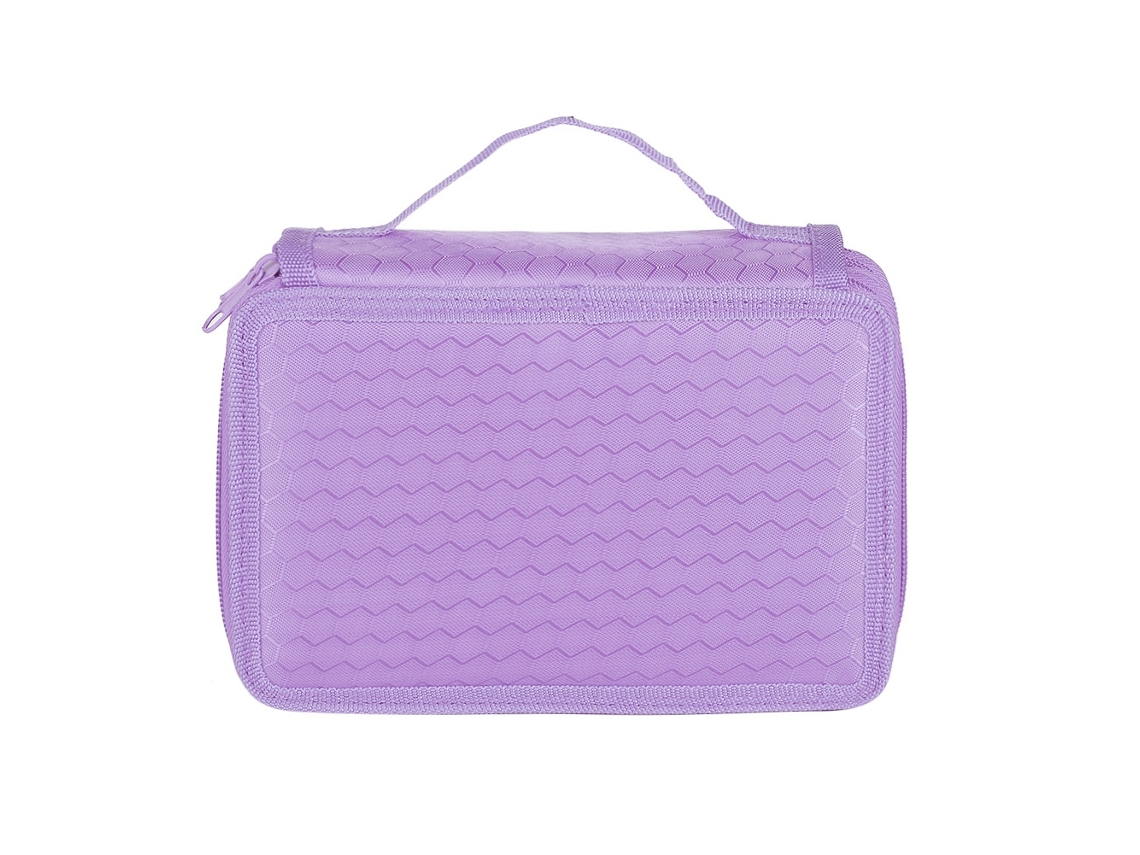 Estuche Organizador De Lápices Cuadrado De Cuatro Capas Con 72 Agujeros Para Dibujo Artístico, Color Morado