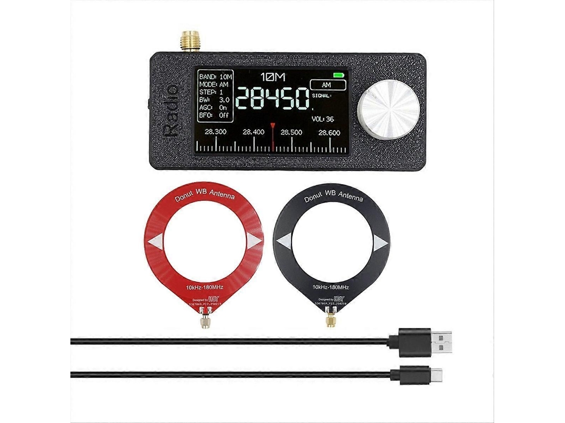 Mini Receptor de Rádio Si4732 10khz 180mhz Portátil + Kit Antena Loop Am Fm Hf Sw Mw Vhf Si47 32 GOKOCO