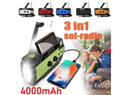Rádio De Emergência Com Células Solares, 4000 Mah Brilvibera