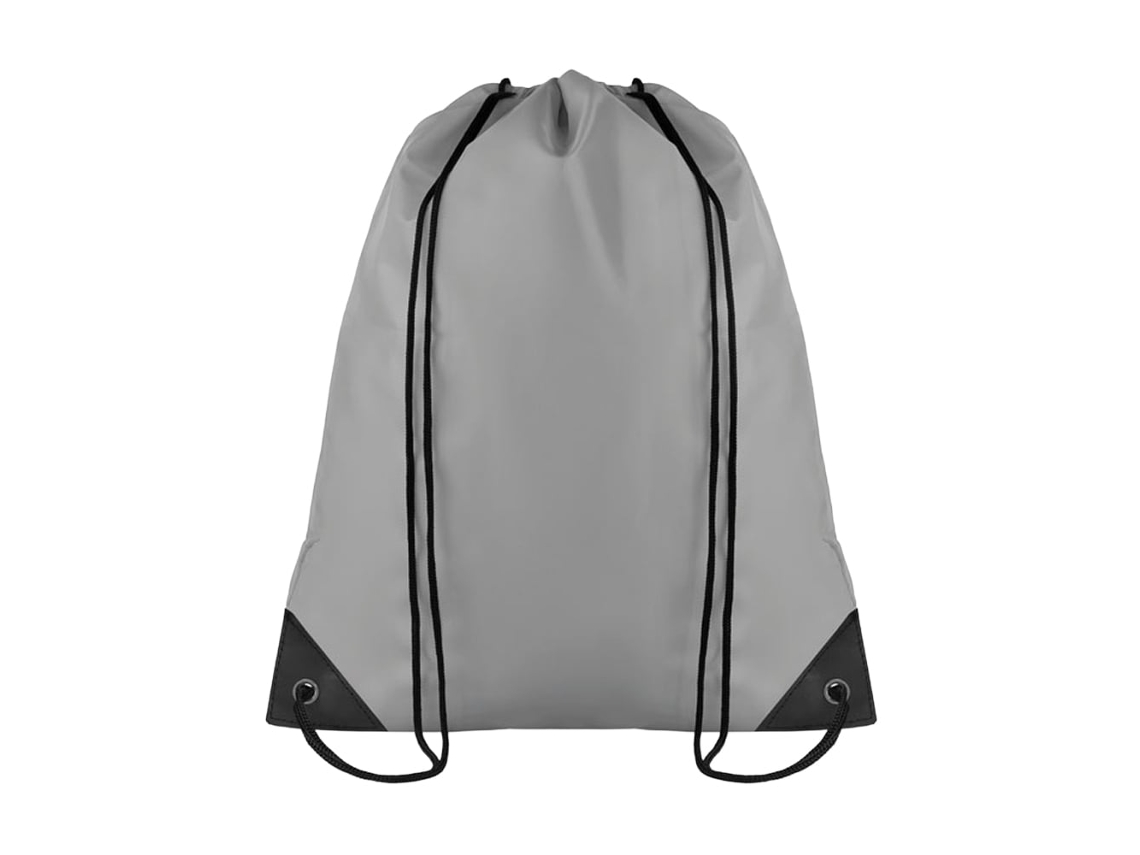 Sacola com Cordão Midocean Shopop em Poliéster 190t, Tamanho Único, Cinza BRILVIBERA