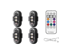 4pcs Luzes Estroboscópio Led Sem Fio 8 Cores Controle Remoto Ip67 Usb Carregável