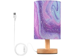 Abajur De Cabeceira Mnsruu Em Mármore Roxo Fluido, Tingido Com Nós, Luminária De Mesa, Luminária Pequena Para Quarto E