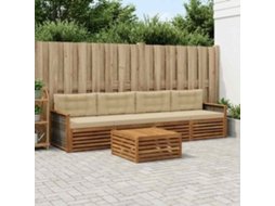 Vidaxl Conjunto De Sofás Para Exterior 5 Pcs Natural E Bege