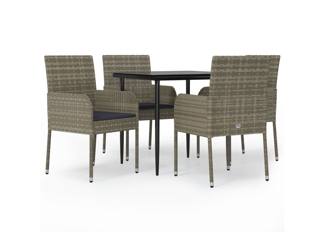 Garden Dining Set, Garden Dining Sets Vidaxl Cinzeto Rattan / Vime (mesa Com 80 Cm De Comprimento)
