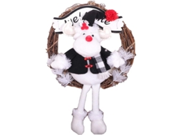 Guirnalda De Navidad De 35 Cm, Rattan Decorativa Colgante Para Puerta, Ideal Para Fiestas Y Decoración Hogar