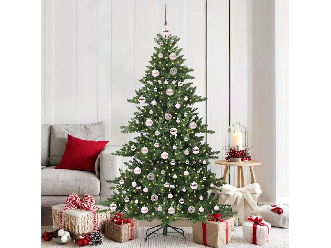 Vidaxl Árvore De Natal Articulada Artificial Verde 180 Cm Pvc E Aço