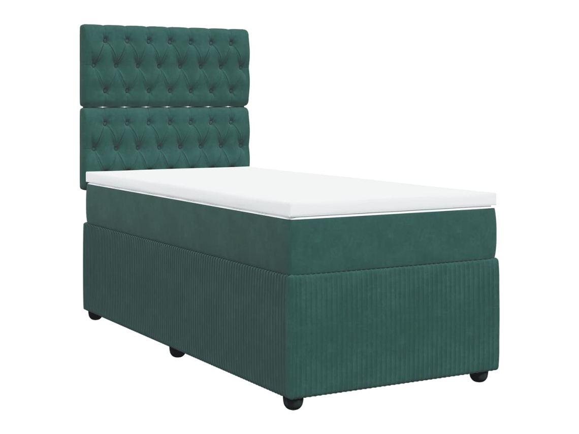 Box Spring Bed, Box Spring Beds Vidaxl Verde Veludo (90 X 190 Cm)