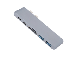 Hub Type C Docking Station Com Usb3.0 Leitor De Cartões Velocidade 10gbps Portátil Para Macbook Cinza