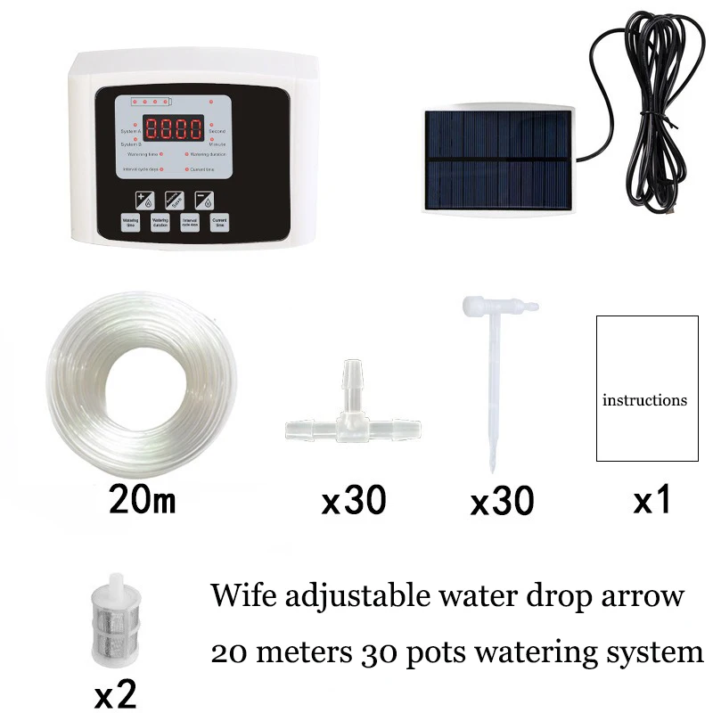 Sistema de Irrigação por Gotejamento com Bomba Dupla e Timer Solar MDUG
