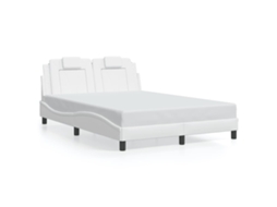 Bed Frame, Bed Frames Vidaxl Branco Couro Artificial (140 X 200 Cm)