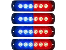 Luzes De Advertência Estroboscópicas Led, Conjunto De 4 Unidades Com 6 Leds Cada, Para Carros, Caminhões, Vans, Veículos