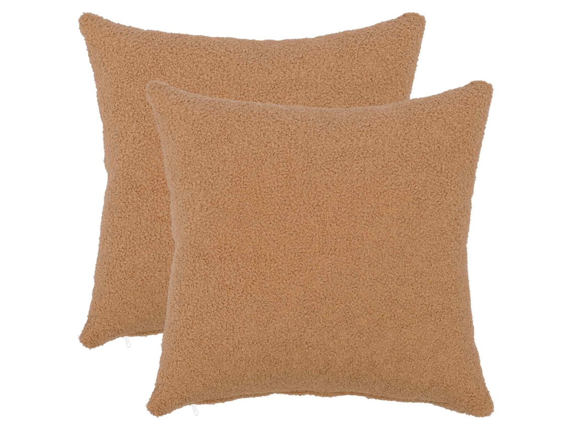 Vidaxl Capa Almofada 2 Pcs Heerlen Bege 40 X 40 Cm Bouclé
