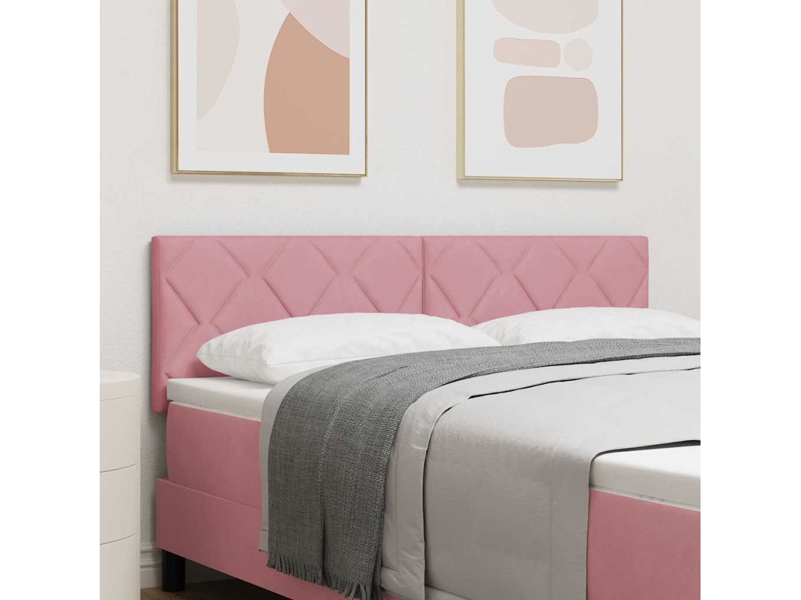 Vidaxl Cabeceira Rosa 160 Cm Veludo