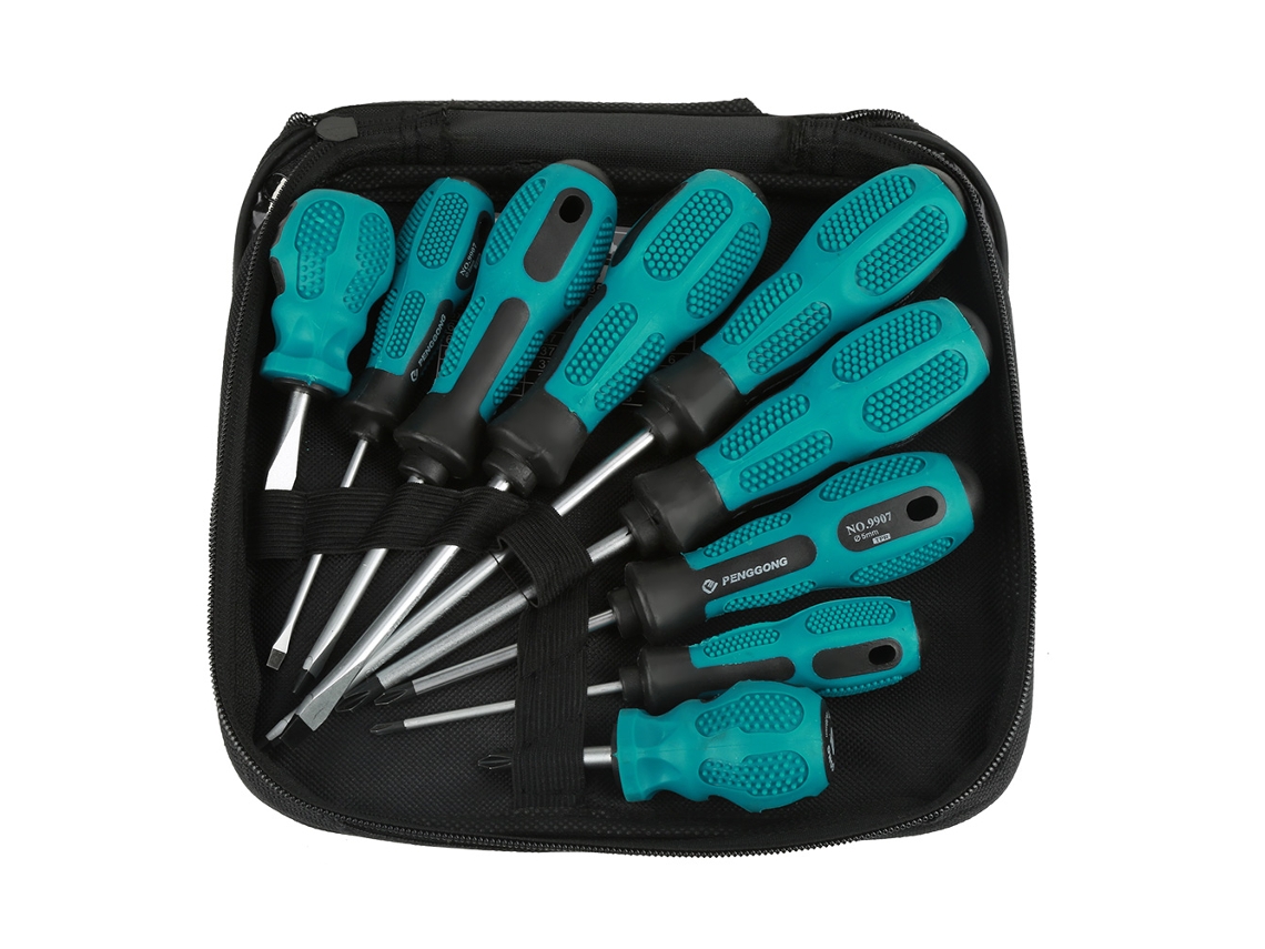 Kit De Chaves De Fenda E Philips Isoladas Magnéticas Multifuncionais De Precisão Com 9 Peças