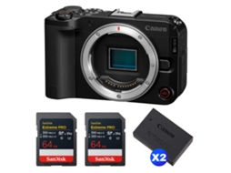 Eos R50 V + 2 Sandisk 64gb Extreme Pro Uhs ii Sdxc + 2 Canon Lp e17 + Ebook “20 Dicas para Fotos Que Impressionam” CANON