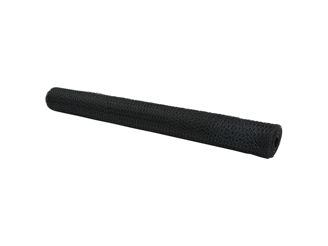 Conjunto 1 Cerca Hexagonal Vidaxl Cinzento Pvc (1,2 X 100 M)
