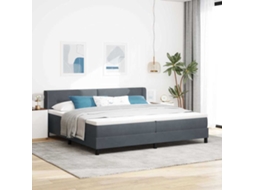 Vidaxl Cama Box Com Cabeceira Manual Cinza Escuro 200 X 200 Cm Veludo
