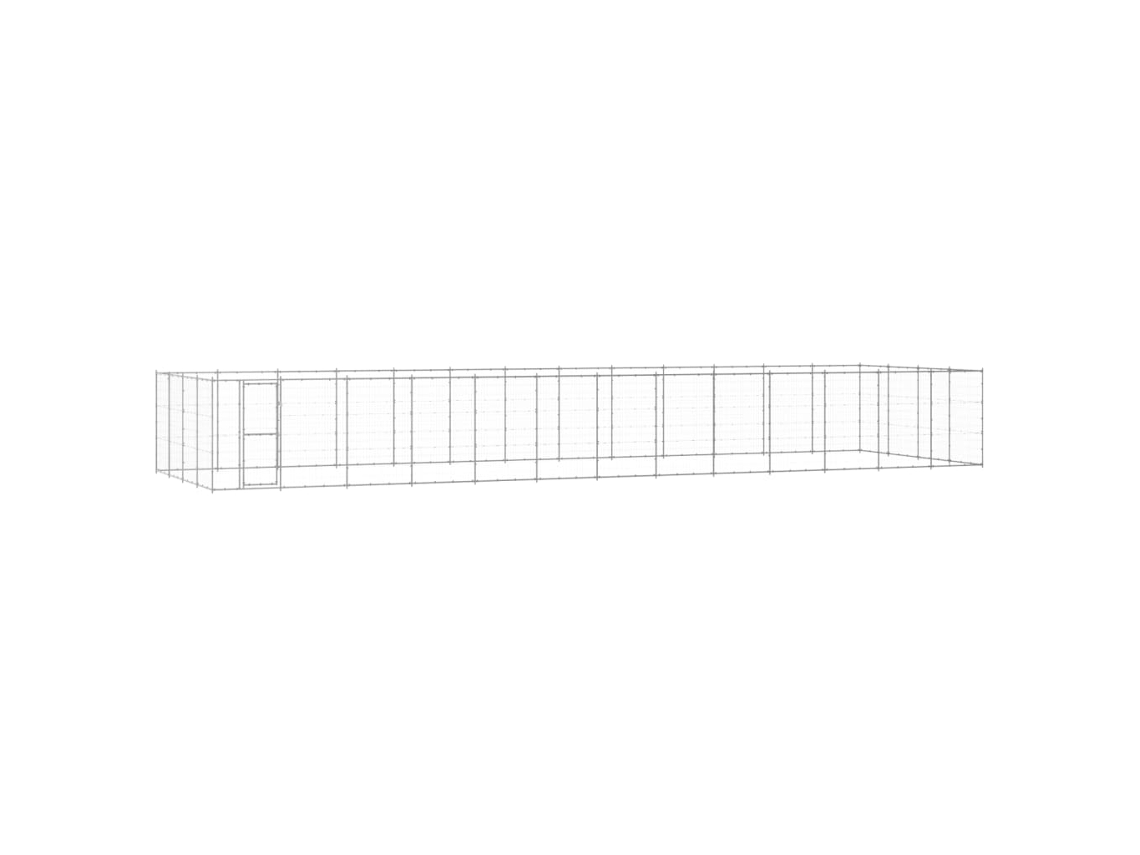 Vidaxl Canil De Exterior 53,24 M² Aço Galvanizado