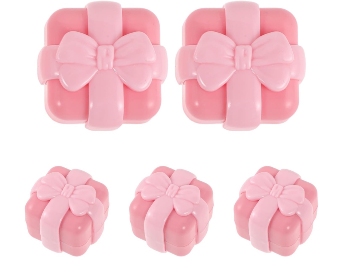 Conjunto De 5 Potes De Plástico Para Cuidados Labiais, Mini Potes