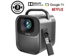 Projetor ETOE Seal Pro Certificado Netflix e Google Tv 1000Ansi
