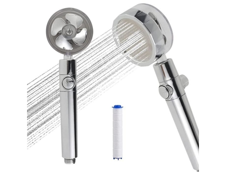 Cabeça de chuveiro de hélice de alta pressão, chuveiro economizador de água, cabeça de chuveiro de massagem portátil com rotação de 360 ° RHAJQ