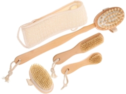 Conjunto De 5 Escovas Esfoliantes Para Banho, Para Costas, Escova De Banho, Bucha Vegetal Para Homens E Mulheres