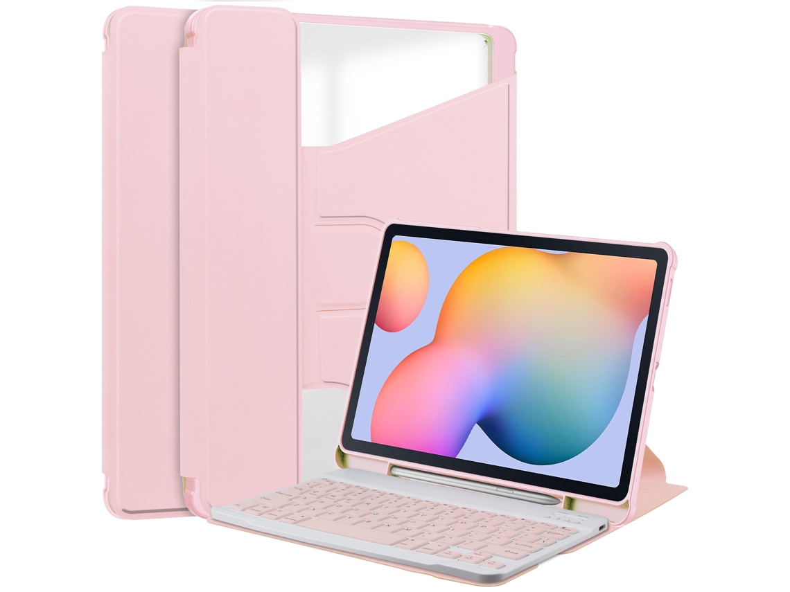 Capa Para Samsung Galaxy Tab S6 Lite 10.4 Polegadas Sm-p613/sm-p619 2022 Com Ranhura Para Caneta Adicionar Teclado Português Rosa
