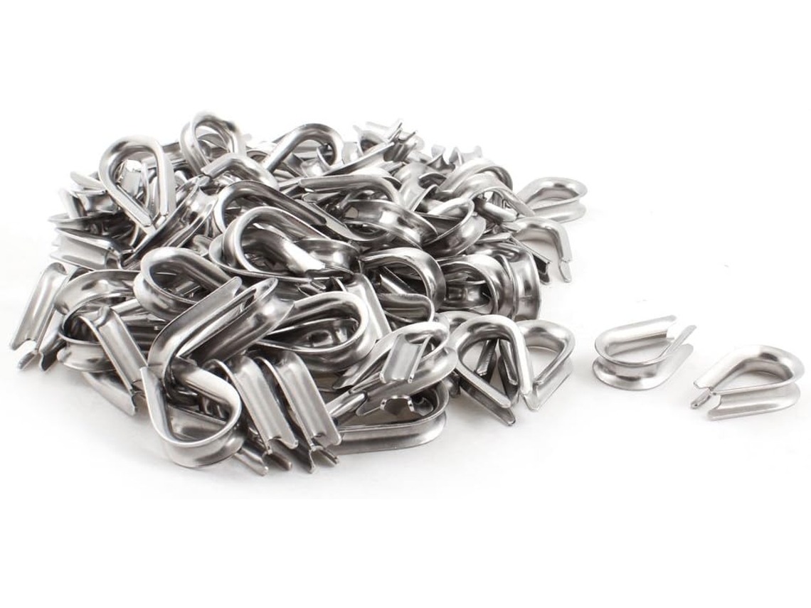 Conjunto de 100 Peças Dedais Aço Inoxidável para Elevação Cabos 8 Mm CHABERLU