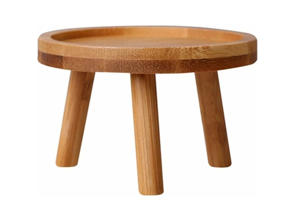 Suporte De Madeira Para Vaso De Flor Banqueta Alta Para Varanda Prateleira Redonda Para Interior E Exterior (8x8x7cm)