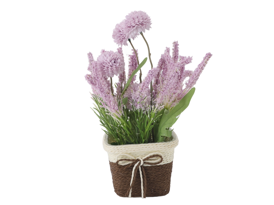 Planta Artificial em Vaso de Plástico com Hortênsia Lavanda | S/MARCA