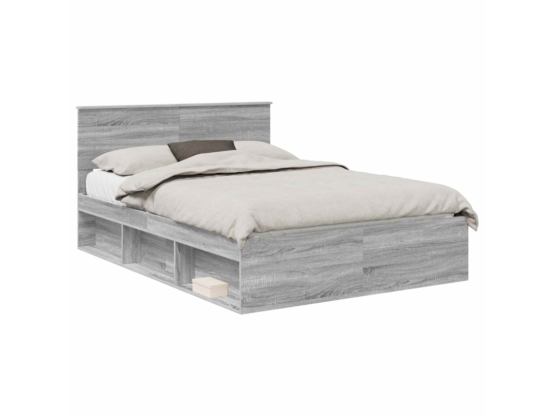 Estrutura da Cama com Cabeceira Cinza Sonoma 140x200 cm MAISON EXCLUSIVE
