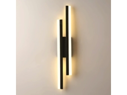 Applique Mural Preta, De Metal, Led, Moderna, Linear, 360, Para Cabeceira