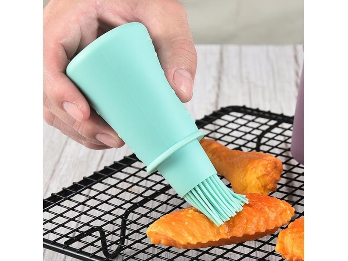 Escova Para Churrasco, Ecológica, Antideformação, Silicone, Mini Garrafa Para Armazenamento De Óleo Zeuxo